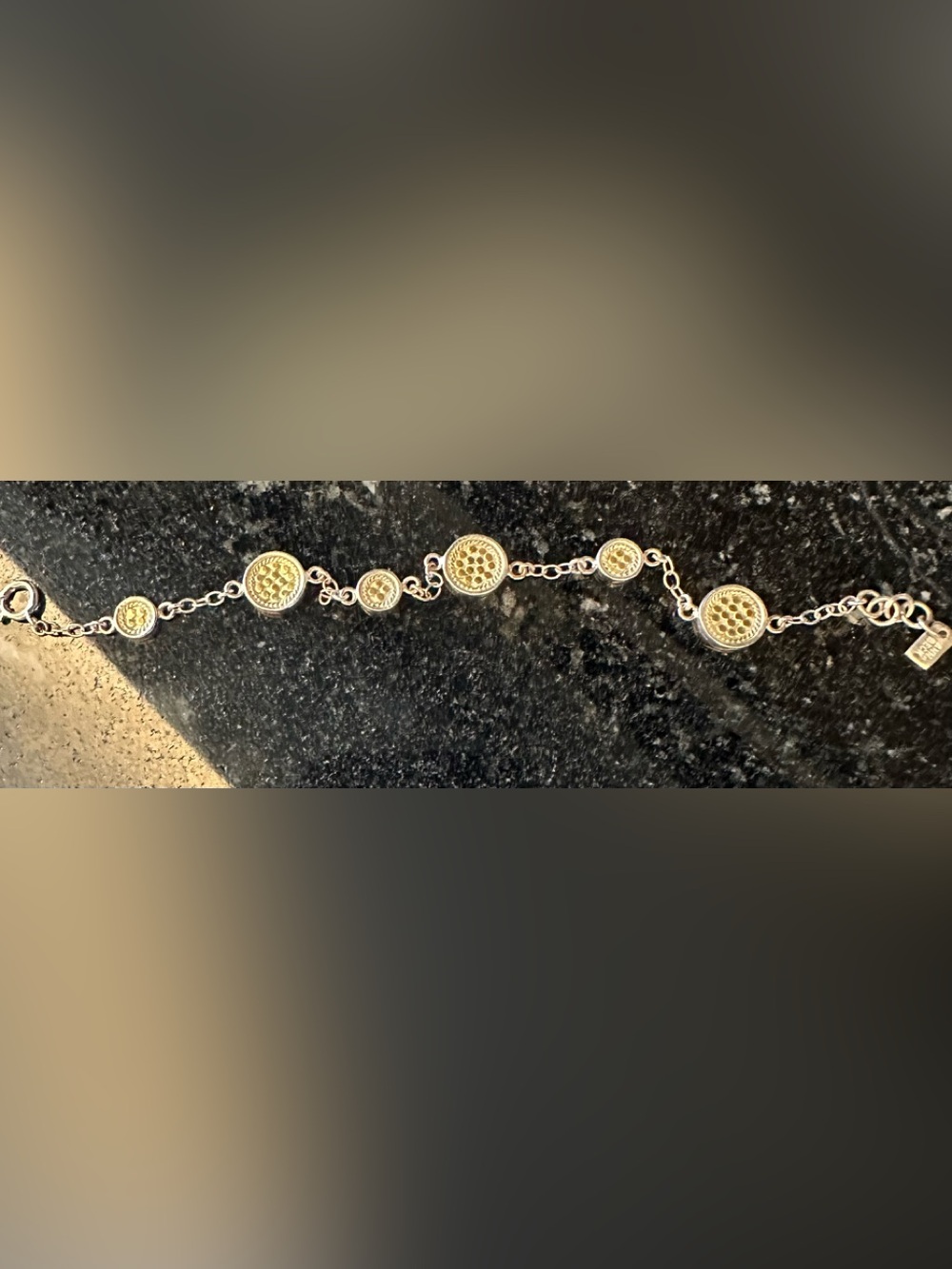 Anna Beck Gold Textured Disc Link Bracelet